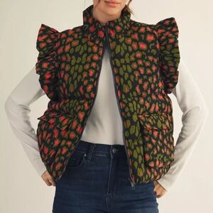 JODIFL Women's Puffer Vest - Black and Pink